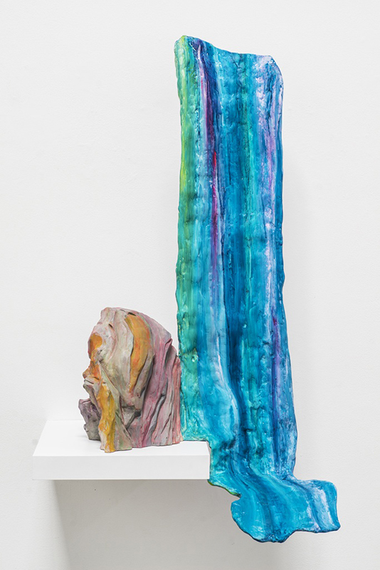 Flashe and acrylic on steel reinforced hydrocal and aqua resin, 49 x 29 1/2 x 23 1/2".